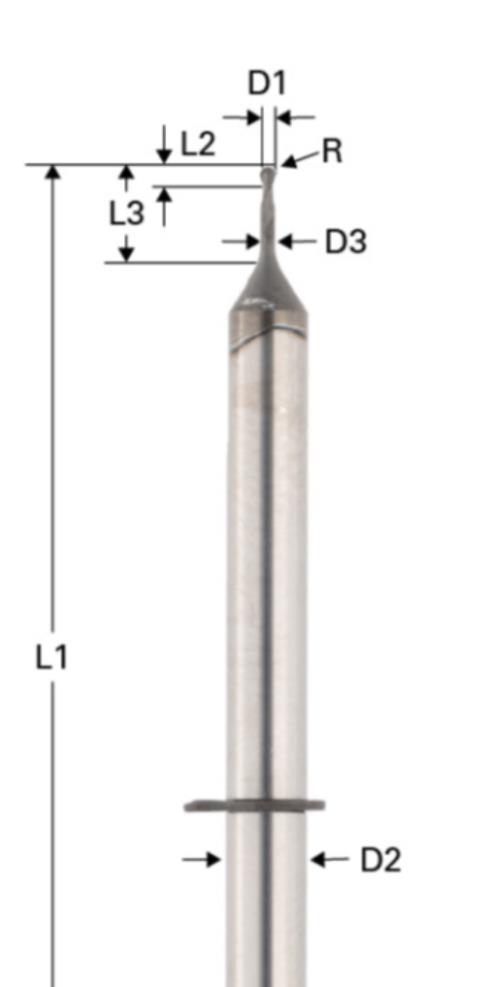 Ball Nose End Mill för Zirkonia - VHF modell Z4 och K4